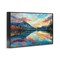 Stupell Industries Abstract Swirled Lake & Mountain Framed Giclee Wall Art Design by LSR Design Studio